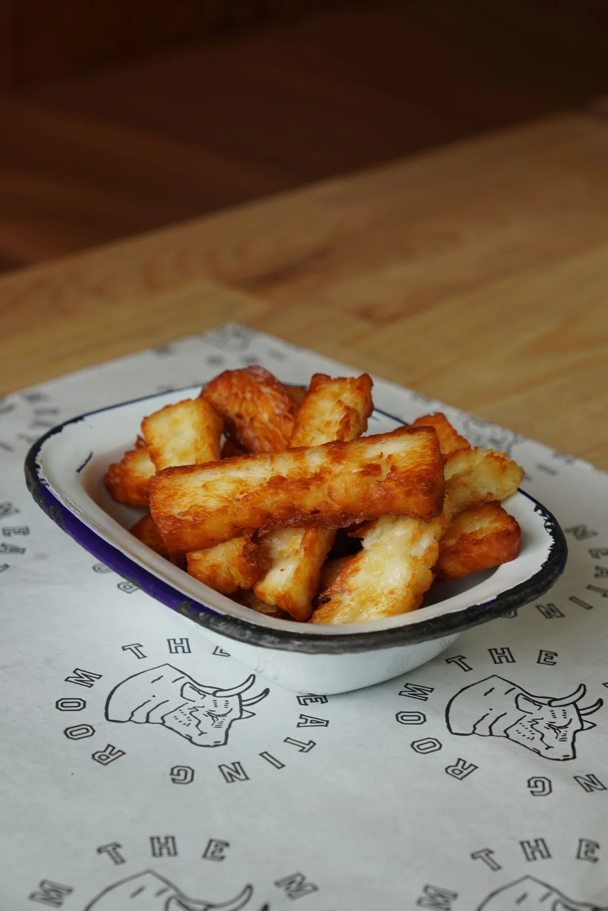 Golden halloumi fries